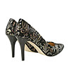 Черни дамски обувки със златисти мотиви Merina-3 снимка