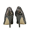 Черни дамски обувки със златисти мотиви Merina-4 снимка