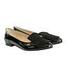 Черни дамски лачени обувки от естествена кожа Marie-3 снимка