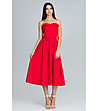 Червена разкроена рокля Rosie-0 снимка