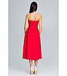 Червена разкроена рокля Rosie-1 снимка