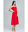 Червена разкроена рокля Rosie-2 снимка