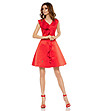 Червена рокля с къдричка Sarifa-0 снимка