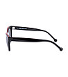 Черни дамски слънчеви очила с контрастни надписи -2 снимка