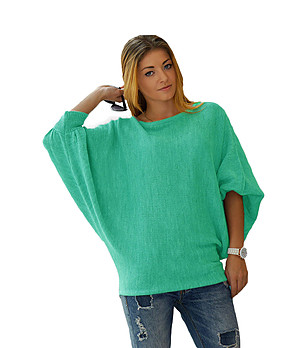 Дамски пуловер в цвят мента Ashley снимка