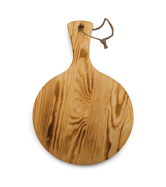 Дървена дъска за рязане с дръжка 30 см снимка