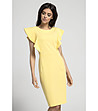 Жълта рокля с къдрички Samira-2 снимка