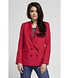 Червено дамско сако с шал яка Indila-0 снимка