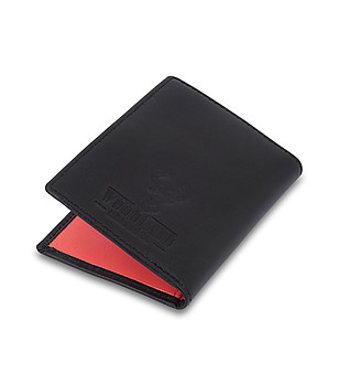 Unisex RFID кожен аксесоар за карти в черно и червено снимка