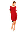 Червена рокля Julia с къси ръкави-0 снимка
