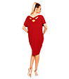 Червена рокля Julia с къси ръкави-1 снимка