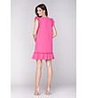 Розова памучна рокля с къдрички Armina-1 снимка