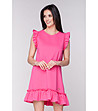 Розова памучна рокля с къдрички Armina-2 снимка