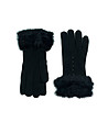 Черни дамски ръкавици с пух Loretta-0 снимка