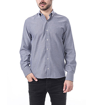 Мъжка памучна риза Brant в черно и бяло снимка