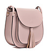 Малка дамска кожена чанта за рамо в цвят пудра Sintia-2 снимка