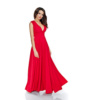 Дълга рокля Sarra в червен нюанс снимка