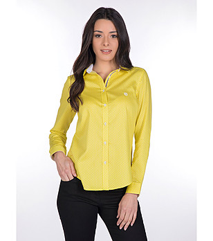 Жълта дамска памучна риза Eileen снимка
