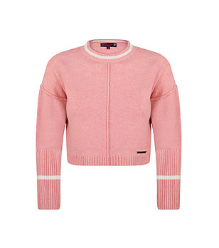 Къс дамски пуловер в розово Gabi снимка