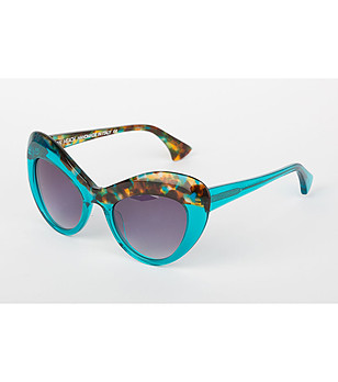 Дамски слънчеви очила в синьо и цвят хавана снимка