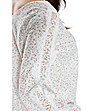 Памучна дамска бяла блуза с принт Vini-3 снимка