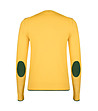 Жълт дамски памучен пуловер Margo със зелени детайли-1 снимка
