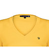 Жълта дамска памучна блуза Margo със зелени детайли-3 снимка