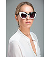 Елегантни дамски слънчеви очила тип котешко око в черно и бяло-3 снимка