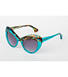 Дамски слънчеви очила в синьо и цвят хавана-0 снимка