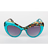 Дамски слънчеви очила в синьо и цвят хавана-1 снимка