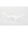 Бели дамски рамки за очила тип котешко око-1 снимка