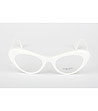 Бели дамски рамки за очила тип котешко око-2 снимка