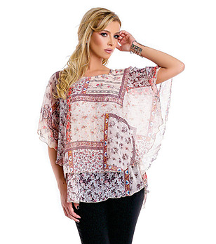 Многоцветна ефирна дамска блуза Traci снимка