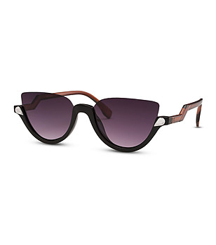 Дамски слънчеви очила в черно, кафяво и лилаво снимка