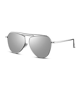 Unisex сребристи слънчеви очила тип авиатор снимка