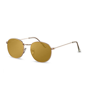 Дамски слънчеви очила в златисто и кафяво снимка