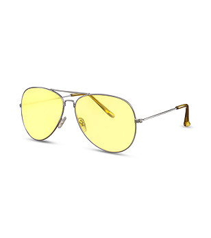 Unisex очила в сребристо и жълто тип авиатор снимка