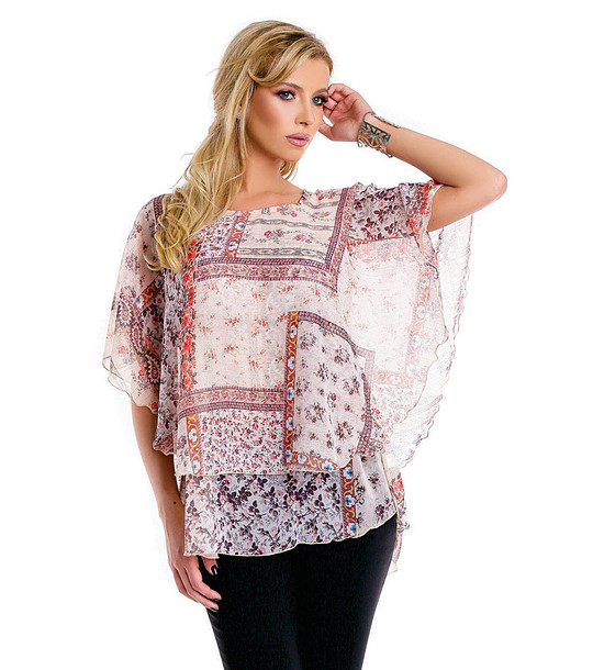 Многоцветна ефирна дамска блуза Traci снимка