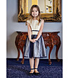 Детска рокля в златист нюанс и тъмносиньо Karla-0 снимка