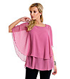 Розова двупластова дамска блуза Sofie-0 снимка