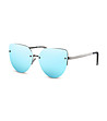 Дамски слънчеви очила тип котешко око в сребристо и синьо-0 снимка