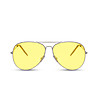 Unisex очила в сребристо и жълто тип авиатор-1 снимка