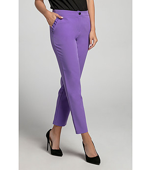 Дамски панталон във виолетов нюанс с джобове Dina снимка