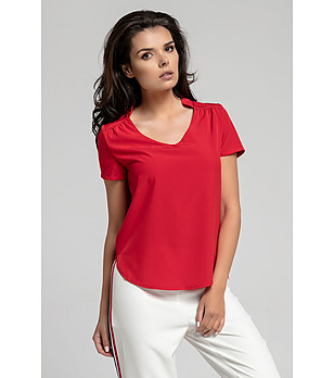 Червена дамска блуза Lusia снимка