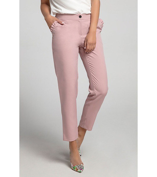 Розов дамски панталон с джобове Dina снимка