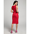 Червена дантелена рокля без ръкави Emilia-1 снимка