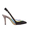 Черни дамски обувки с многоцветен панел Dolce-0 снимка