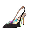 Черни дамски обувки с многоцветен панел Dolce-1 снимка