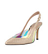 Златисти дамски обувки с многоцветен панел Dolce-1 снимка