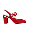Червени дамски велурени обувки Marcia-0 снимка